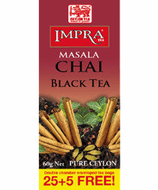 Impra Masala Chai Flavoured Ceylon Black Tea, 25 Count Tea Bags