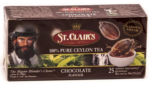 St Clair's Chocolate Flavoured Ceylon Tea, 20 Count Tea Bags