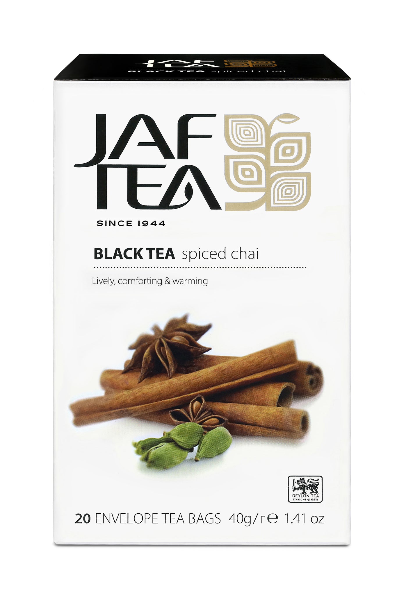 Jaf Spiced Chai Ceylon Black Tea, 20 Count Tea Bags