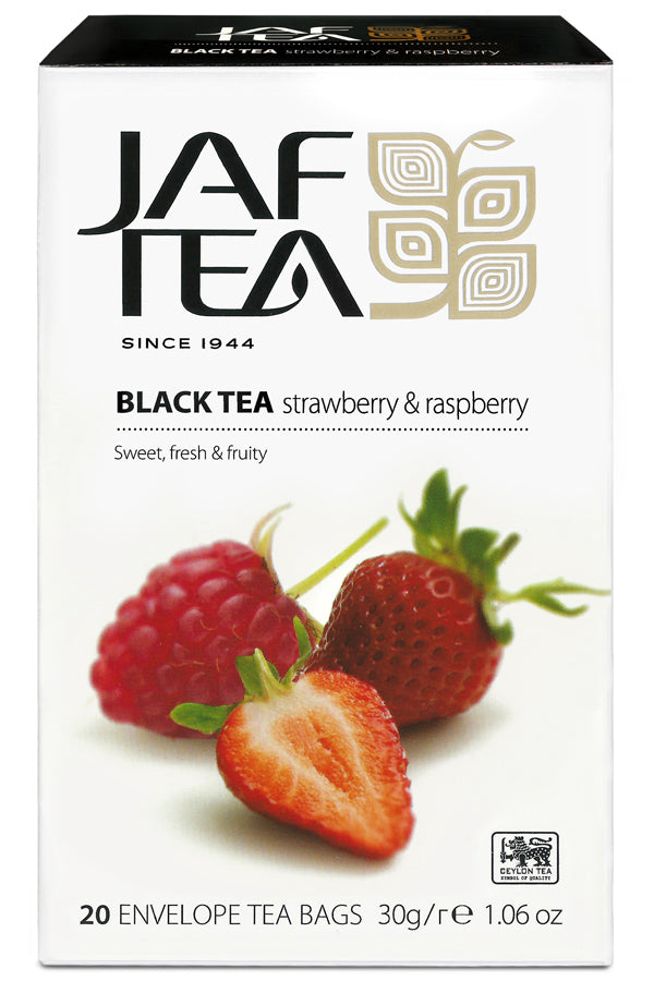 Jaf Strawberry And Raspberry Ceylon Black Tea, 20 Count Tea Bags