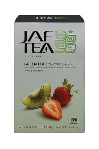 Jaf Strawberry And Kiwi Flavoured Ceylon Green Tea, 20 Count Tea Bags