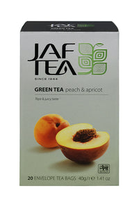 Jaf Peach And Apricot Flavoured Ceylon Green Tea, 20 Count Tea Bags