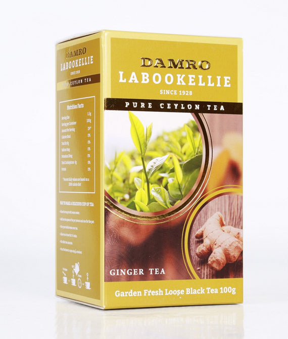 Damro Labookellie Ginger Flavoured Pure Ceylon Black Tea, Loose Tea 100g