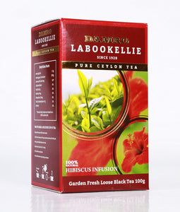 Damro Labookellie Hibiscus Infusion Pure Ceylon Black Tea, Loose Tea 100g
