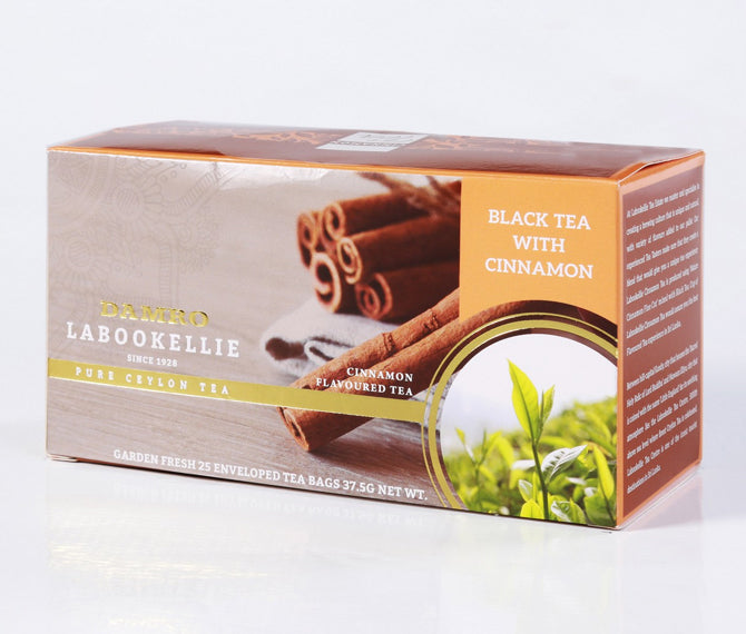Damro Labookellie Cinnamon Flavoured Pure Ceylon Black Tea, 25 Count Tea Bags