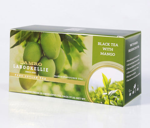 Damro Labookellie Mango Flavoured Pure Ceylon Black Tea, 25 Count Tea Bags
