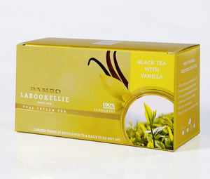 Damro Labookellie バニラ風味の純粋なセイロン紅茶、25 カウント ティーバッグ