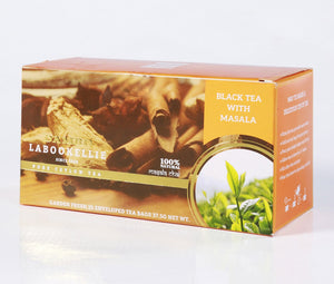 Damro Labookellie マサラチャイ風味の純粋なセイロン紅茶、25 カウント ティーバッグ