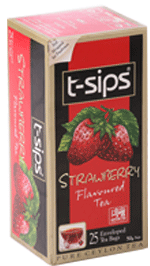 T-sips Strawberry Flavoured Ceylon Black Tea, 25 Count Tea Bags