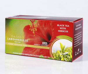 Damro Labookellie Hibiscus Infusion Pure Ceylon Black Tea, 25 Count Tea Bags