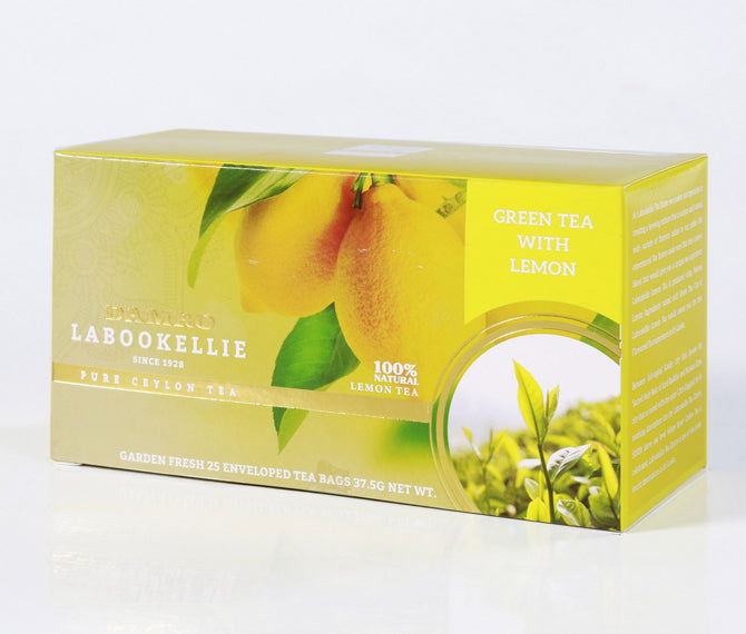 Damro Melfort Green Tea With Lemon, 25 Count Tea Bags