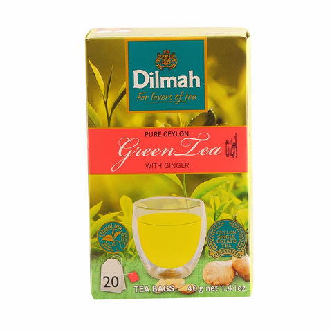 Dilmah Green Tea With Ginger, 20 Count Tea Bags