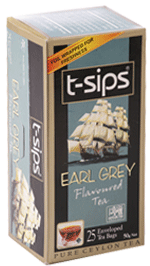 T-sips Earl Grey Flavoured Ceylon Black Tea, 25 Count Tea Bags ...