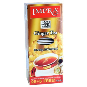 Impra Ginger Flavoured Ceylon Black Tea, 25 Count Tea Bags