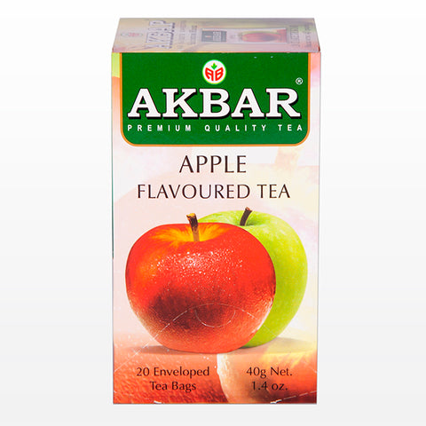 Akbar Apple Flavoured Ceylon Black Tea, 20 Count Tea Bags