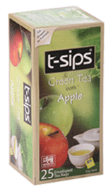 T-sips Apple Flavoured Green Tea, 25 Count Tea Bags