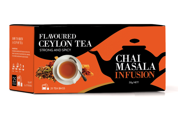 Tea Acres Chai Masala Flavoured Pure Ceylon Black Tea, 25 Count Tea Bags
