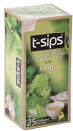 T-sips ミント風味の緑茶、25 カウント ティーバッグ