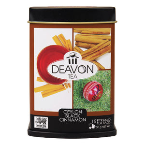 Deavon Cinnamon Flavoured Ceylon Black Tea, 15 Count Tea Bags