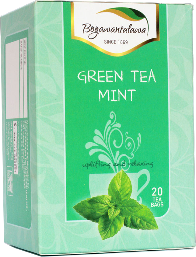 Bogawantalawa Mint Flavoured Ceylon Green Tea, 20 Count Tea Bags