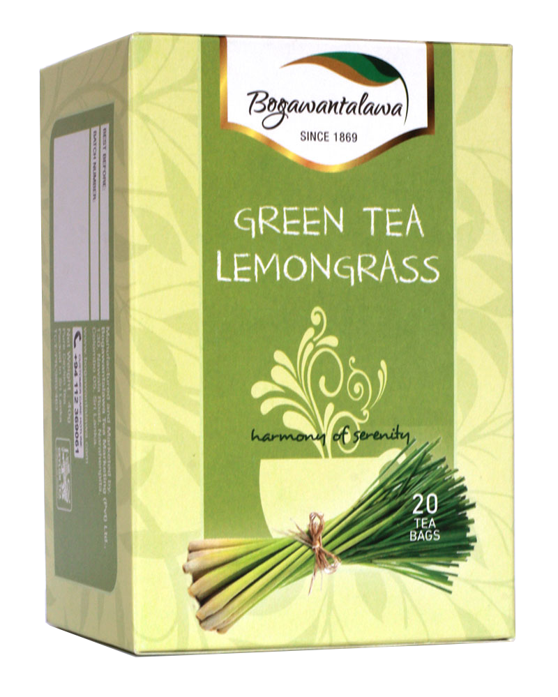 Bogawantalawa Lemongrass Flavoured Green Tea, 20 Count Tea Bags