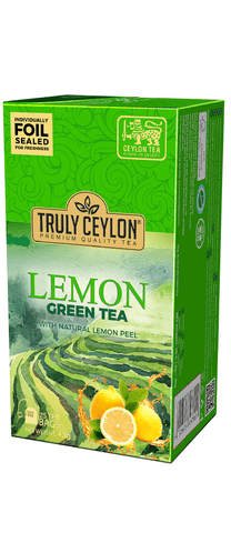 Truly Ceylon Lemon Flavoured Green Tea, 25 Count Tea Bags