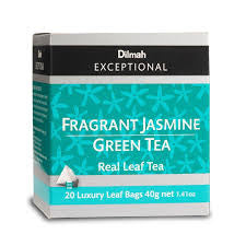 Dilmah Exceptional Fragrant Jasmine Green Tea, 20 Count Tea Bags