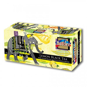 Battler Lemon Flavoured Ceylon Black Tea, 25 Count Tea Bags