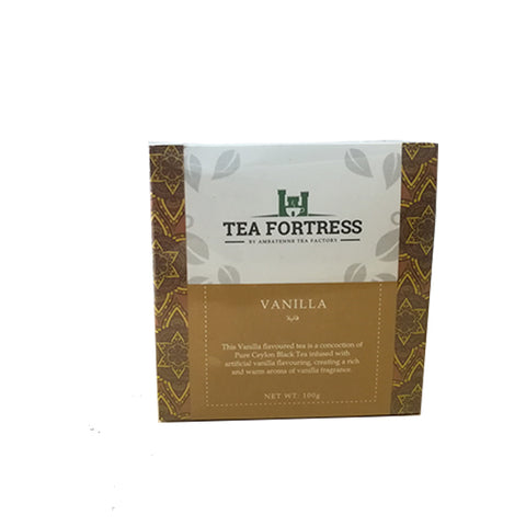 Tea Fortress Vanilla Flavoured Pure Ceylon Black Tea, Loose Tea 100g