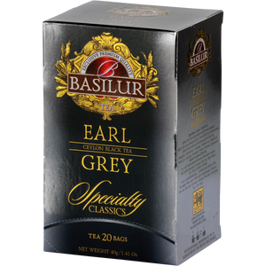 Basilur Specialty Classic Earl Grey Ceylon Tea, 25 Count Tea Bags