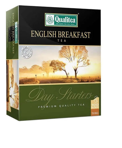 Qualitea 영국식 아침 식사 실론 차, 100 카운트 티백