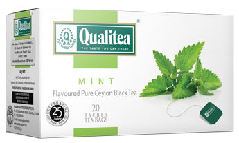 Qualitea Mint Flavoured Ceylon Black Tea, 20 Count Tea Bags