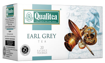 Qualitea Earl Grey Flavoured Ceylon Black Tea, 20 Count Tea Bags