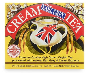 Mlesna Cream Earl Grey Flavoured Ceylon Tea, 50 Count Tea Bags