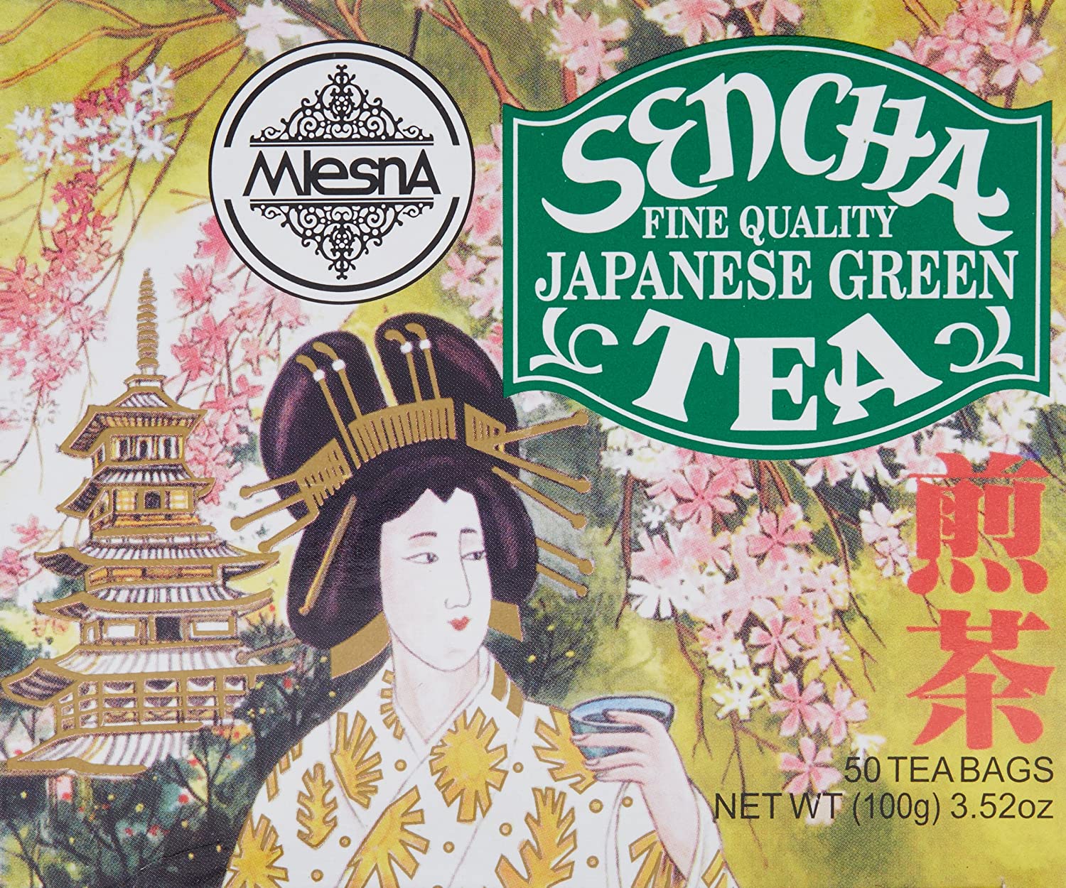 Mlesna Sencha Japanese Green Tea, 50 Count Tea Bags
