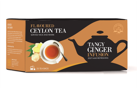 Tea Acres Ginger Flavoured Pure Ceylon Black Tea, 25 Count Tea Bags