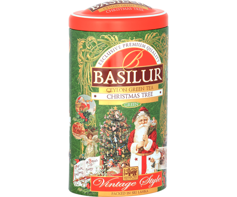 Basilur Christmas Tree Green Tea Tin Caddies