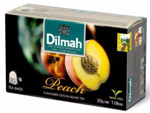 Dilmah Peach Flavoured Ceylon Black Tea, 20 Count Tea Bags