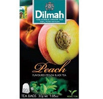 Dilmah Peach Flavored Ceylon Black Tea, 20 Count ティーバッグ