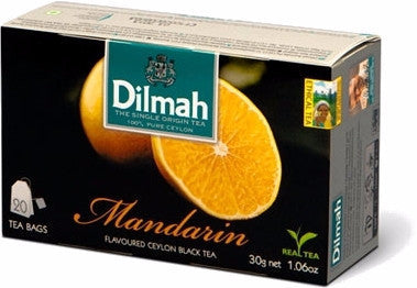 Dilmah Mandarin Flavoured Ceylon Black Tea, 20 Count Tea Bags