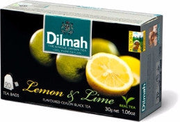 Dilmah Lemon and Lime Flavoured Ceylon Black Tea, 20 Count Tea Bags