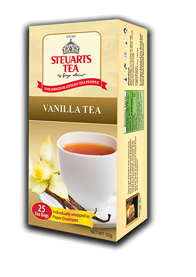 Steuarts Vanilla Flavoured Ceylon Black Tea, 25 Count Tea Bags