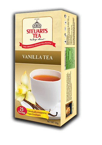 Steuarts Vanilla Flavoured Ceylon Black Tea, 25 Count Tea Bags